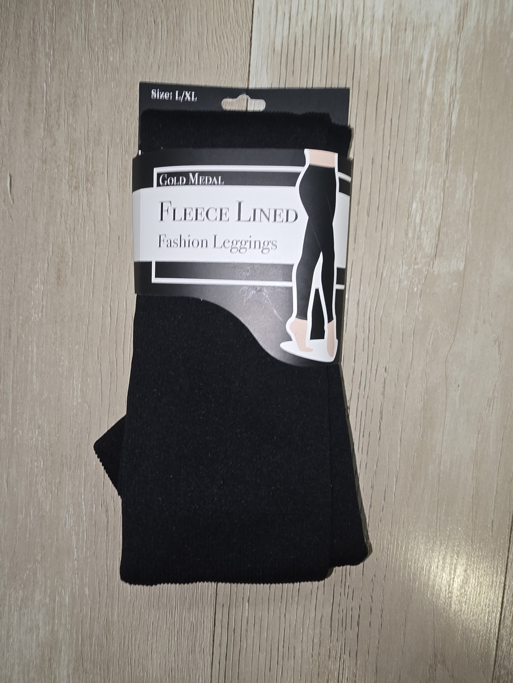 Fleece Lined Fashion Leggings - Black